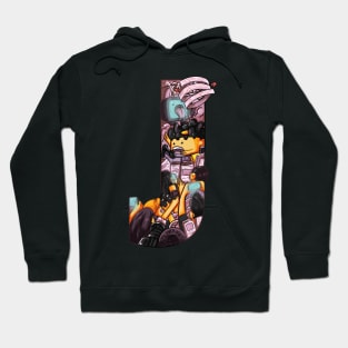 Initial Letter J doodle art Hoodie